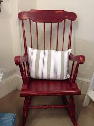 Rocking Chair In Annie Sloan Burgundy Chalk Paint Painted Rocking Chairs Rocking Chair Makeover Chalk Paint Chairs