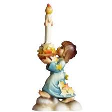 Anri Angel With Candle Blue Woodies Cecconi