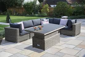 Perfect for coffee in the garden this set is weather resistant and can be left outside all year round. 7 Piece Mayfair Modular Rattan Garden Furniture Set J Bridgman