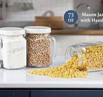 Amazon.com: 2 Pack Large Mason Jars, 74 oz Wide Mouth Glass Jar with Lid  for Fridge, Glass Canisters DIY Favor Decor, Food Container for Sugar, ...