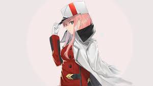 Pink haired female anime character, darling in the franxx, shooting star. Desktop Wallpaper Red Uniform Zero Two Anime Girl Hd Image Picture Background B4c74c
