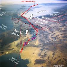 San Andreas Fault Superimposed Over California Landscape San Andreas Fault California Landscape San Andreas