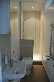 Oceanside tessera mosaic glass tile in iridescent sandstone. Narrow Small Ensuite Bathroom Designs Novocom Top