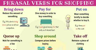 Shopping Vocabulary 19 Useful Phrasal Verbs For Shopping Vocabulary Learn English Improve Your English