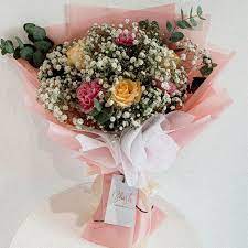 Rose And Carnation Bouquet In 2021 Carnation Bouquet Rose Bouquet Blush Bouquet