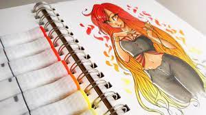If i would have done step by step for the entire image it would have it really gives a lot of detail and dimension to the roses using copic markers. Elemental Ladies Series Fire 1 Alcohol Based Marker Speedpaint Iikiui Youtube