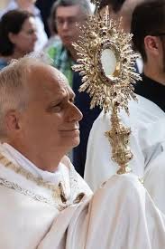 O Jesus, present in the Sacrament of the Altar, teach all nations to serve  you with a willing heart, knowing that to serve God is to reign. May your  sacrament, O Jesus,
