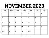 November 2023 Calendar Printable – Calendar Options