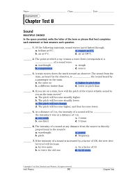How are sound waves like water waves? Chapter 1 Test Waves Answer Key Ain T No More Physical Science Stuff