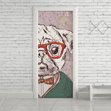 Adesivo De Porta Pug Design De Parede Adesivo Porta Mural