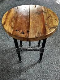 Round Industrial End Table Etsy End Tables Industrial Side Table Table