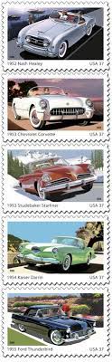 Cars Similar To These Are An Integral Part Of The Plot For Angel S Wish I Had To Do A Lot Of Research To Wr Usa Stamps Vintage Cars 1950s Commemorative Stamps