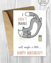 😄 personalize any ecard 😄 send it instantly! Printable Birthday Cards Funny Cat Birthday Cards Stoner Cat Etsy