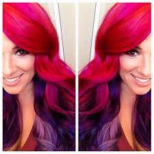 Blonde on top an purple underneath. Hot Pink Violet Hair Light Blue Hair Pravana Hair Dye Hair Styles