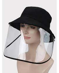 Anti Saliva Face Shield Outdoor Hat Black Hat With Plastic Shield