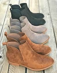 Black Ankle Boots No Heel Leather Pin On Shoes