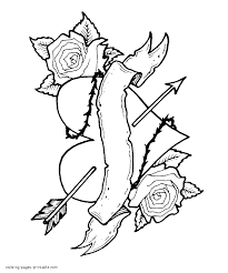 For boys and girls, kids and adults, teenagers and toddlers, preschoolers and older kids at school. Heart Pierced By An Arrow Coloring Page Skull Coloring Pages Heart Coloring Pages Love Coloring Pages