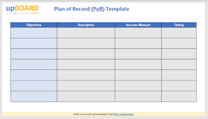 Plan of Record (PoR) Online Software Tools & Templates