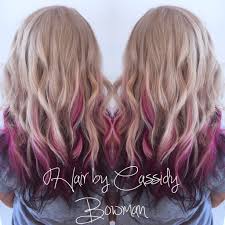 Ash Blonde With Pink And Black Underneath Pink Underneath Hair Pink Blonde Hair Hair Tint