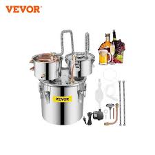 Amazon.Com: Desennie Shine Still Alcohol Distiller 5 Gallon With Stainless  Steel Pot Glass Thumper Keg Copper Coil Thermometer Water Pump Home Brewing  Kit For Wine Making Whisky Brandy Vodka Essential Oil: Home