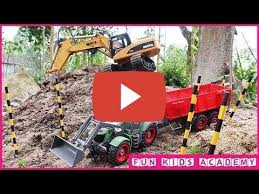 Pin On Car Toy Videos For Kids Excavator Rc Truck Cranes And Tractor Farm Video For Children