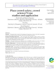Maybe you would like to learn more about one of these? Pdf Place Crowd Safety Crowd Science Case Studies And Application