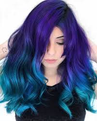 Purple is not the most common hair color. 100 Human Hair Extensions Galaxy Ombre Hair Violet Blue Ombre Colorful Dip Dyed Hair Hair Extensions Summer Hair Festival Hair Mermaid Hair Color Cool Hair Color Bright Hair