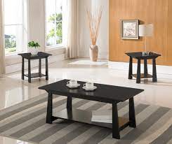 Shop our online store to find excellent deals. Sally 3 Piece Coffee Table Set Black Wood With Storage Shelves Contemporary Cocktail Coffee 2 End Tables Walmart Com Walmart Com
