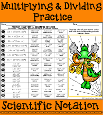 Scientific Notation Multiplying And Dividing Coloring Activity Scientific Notation Color Activities Multiplying Polynomials Multiplying binomials coloring activities (4 differentiated levels. scientific notation multiplying and