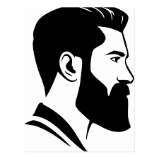 Bearded Man Postcard Zazzle Com Beard Cartoon Beard Drawing Png Images