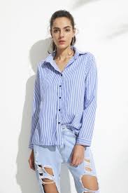 Long Sleeve Striped Button Down Shirt Blue And White Striped Shirt Striped Long Sleeve Shirt Long Sleeve Loose Blouse