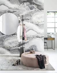 marmer behang kleedkamer accentmuur slaapkamer binnenhuisarchitect marmeren behang