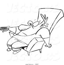 It develops small motility of hands. Vector Of A Cartoon Bored Man Slumped In A Chair And Holding A Remote Control Outlined Coloring Page Drawing By Toonaday 15837