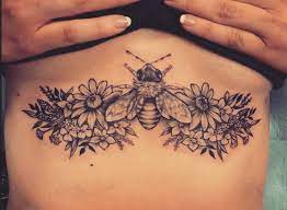 Sternum Tattoo Tattoo Ideas Tattoos For Women Flower Tattoo Bee Tattoo First Tattoo Tattoos Bee Tattoo Sternum Tattoo