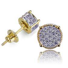 Whatever you're shopping for, we've got it. 2021 New Fashionv18k Real Gold Hip Hop Cz Zirconia Round Stud Earrings 0 7cm For Men Full Diamond Earring Studs Rapper Jewelry Gifts For Boys From Woodenarts 6 03 Dhgate Com