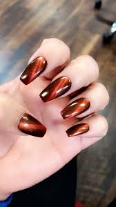 Black And Orange Cat Eye Nails Orange Fall Thanksgiving Nails Cat Eye Design Cat Eye Nails Fall Thanksgiving Nails Fall Nail Designs