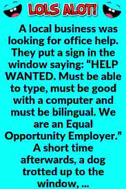 My office was so small. A Local Business Was Looking For Office Help They Put A Sign In The Window Saying Help Wanted Must Be Able To Type Mus Witty Jokes Short Clean Jokes Jokes