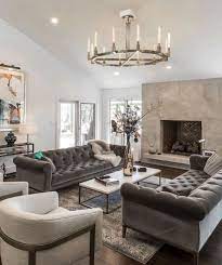 Divani casa palomar modern blue velvet and brass sofa set by vig furniture inc. 32 Awesome Modern Living Room Decor Ideas Homyhomee Living Room Decor Gray Velvet Sofa Living Room Chesterfield Sofa Living Room