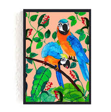 print papageien parrot papagei vogel illustration kunst vogel zeichnen kunstproduktion tierillustrationen