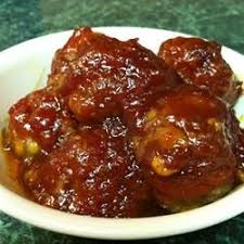 Baked Bbq Meatballs Allrecipes Com The Meatballs Are Nice But The Bbq Sauce Was Too Sweet For Me Recipes Bbq Meatballs Bbq Meatball Recipe