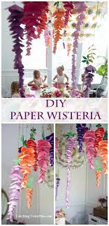 Hanging Paper Wisteria Flower Templates Paper Flowers Diy Flower Diy Crafts Paper Flowers