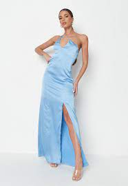 Blue Satin Dresses Women S Blue Satin Dresses Online Missguided