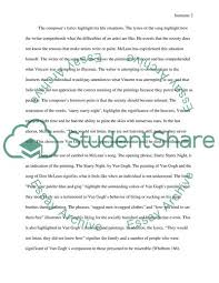 6 how to critique a journal article. Vincent By Don Mclean Essay Example Topics And Well Written Essays 750 Words