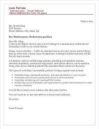 Maintenance Technician Cover Letter Sample