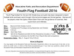 Youth Flag Football Grades 3 4 Musc Parks Rec Registration Opens May 3rd Youth Flag Football Flag Football Football