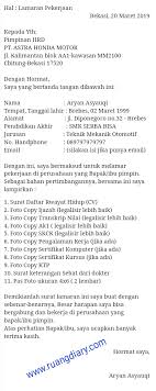 Di dalam membuat surat lamaran kerja tulis tangan mimin ada beberapa anjuran ini, supaya demikianlah yang dapat kami tuliskan tentang contoh surat lamaran kerja tulis tangan 2017 jenis surat lamaran kerja juga banyak sekali seperti surat lamaran kerja pabrik, sekolah, rumah sakit, sb. Contoh Surat Lamaran Kerja Di Pt Atau Pabrik Agar Cepat Di Panggil Ruangdiary Com