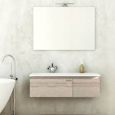 Un mobile bagno sospeso di design insieme ad un lavabo di design sono elementi essenziali per arredare un bagno moderno e di tendenza. Mobile Bagno Sospeso Moderno Rovere Sbiancato 100 Cm Con Specchio