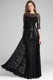 Teri Jon Black Lace Floor Length Evening Gown Teri Jon Black Lace Bridesmaid Dress Black Bridesmaid Dresses Black Lace Wedding Dress