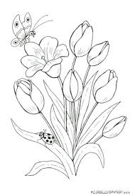 Drawings To Paint Of Flowers Tulips 019 Dibujosparapi Zeichnungen Zum Malen Von Blumen Tulpen 019 Blumenzeichnungen Blumen Zeichnung Blumenzeichnung