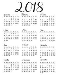 2018 Calendar Whole Year Portrait Layout Printable Black And White Printable Yearly Calendar Printable Calendar Calendar Printables